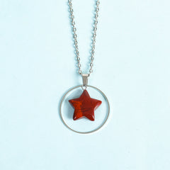 Crystal Natural Stone Star circle Pendant/Necklace