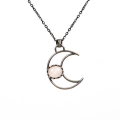 Crystal Natural Stone Moon Pendant/Necklace