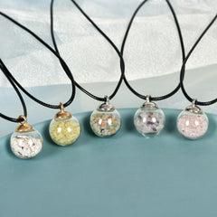 Crystal Chips Glass Ball Pendant/Necklace