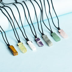 Irregular Crystal Natural Stone Rectangular Pendant/Necklace