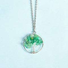 Crystal Natural Stone Tree of Life Pendant/Necklace