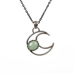 Crystal Natural Stone Moon Pendant/Necklace