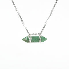 Hexagonal Double Terminated Crystal Points Chain Pendant/Necklace