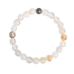 White Agate Bracelet - Metal Element Series