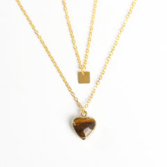 Crystal Natural Stone Heart Pendant/Necklace