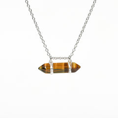 Hexagonal Double Terminated Crystal Points Chain Pendant/Necklace