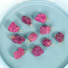 Taoist Cobaltoan Calcite Wire-Wrapped Pendant