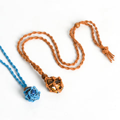 Crystal Handwoven Necklace Cord/Stone Holder Tumbled Stone Pendant/Necklace
