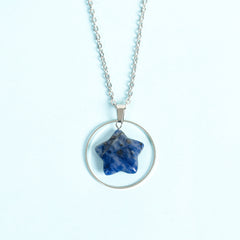 Crystal Natural Stone Star circle Pendant/Necklace