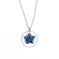 Crystal Natural Stone Star circle Pendant/Necklace