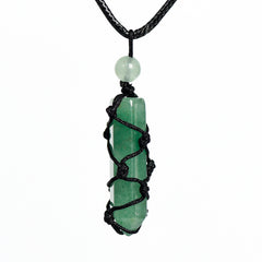 Handwoven Hexagonal Terminated Crystal Points Pendant/Necklace