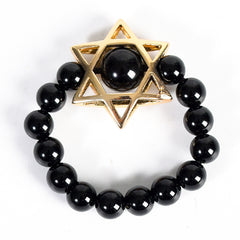 Star of David Crystal Natural Stone Bead Ring