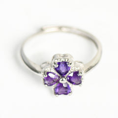 Four-leaf Clover Crystal Natural Stone Ring