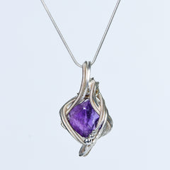 Copper Wire Wrapped Pendant Necklace