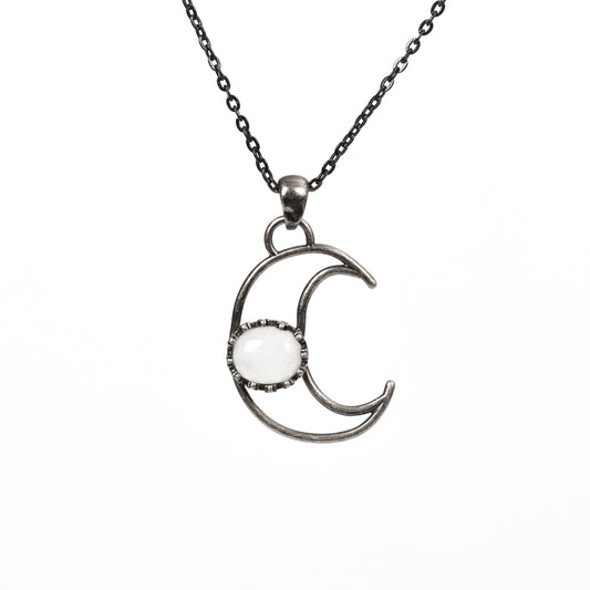 Crystal Natural Stone Moon Pendant/Necklace