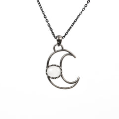 Crystal Natural Stone Moon Pendant/Necklace