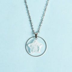 Crystal Natural Stone Star circle Pendant/Necklace