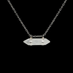 Hexagonal Double Terminated Crystal Points Chain Pendant/Necklace