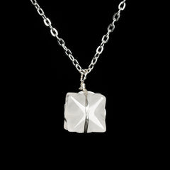 Crystal Wire-Wrapped Merkaba Tumbled Stone Pendant