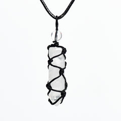 Handwoven Hexagonal Terminated Crystal Points Pendant/Necklace