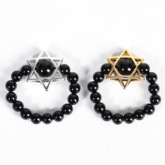 Star of David Crystal Natural Stone Bead Ring