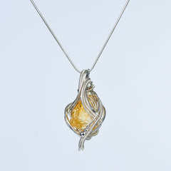 Copper Wire Wrapped Pendant Necklace