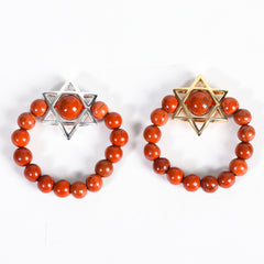 Star of David Crystal Natural Stone Bead Ring