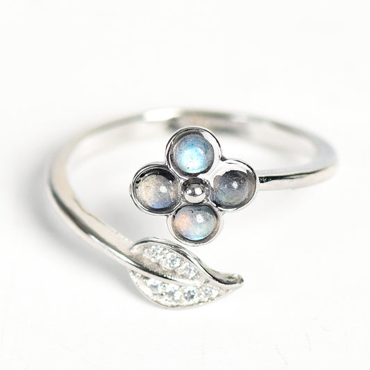 Four-leaf Clover Crystal Natural Stone Ring