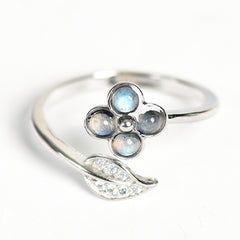 Four-leaf Clover Crystal Natural Stone Ring