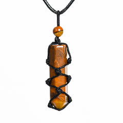 Handwoven Hexagonal Terminated Crystal Points Pendant/Necklace