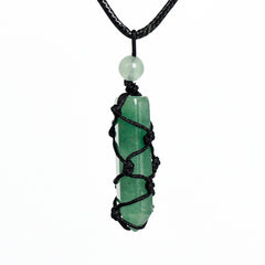 Handwoven Hexagonal Terminated Crystal Points Pendant/Necklace