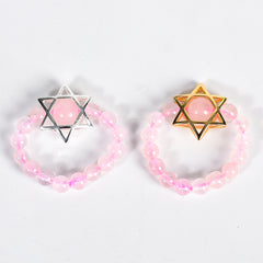 Star of David Crystal Natural Stone Bead Ring