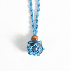 Crystal Handwoven Necklace Cord/Stone Holder Tumbled Stone Pendant/Necklace