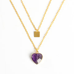 Crystal Natural Stone Heart Pendant/Necklace