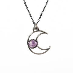 Crystal Natural Stone Moon Pendant/Necklace