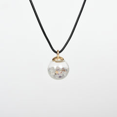 Crystal Chips Glass Ball Pendant/Necklace