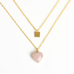Crystal Natural Stone Heart Pendant/Necklace