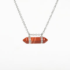 Hexagonal Double Terminated Crystal Points Chain Pendant/Necklace