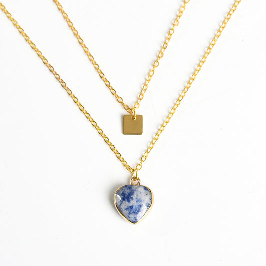 Crystal Natural Stone Heart Pendant/Necklace