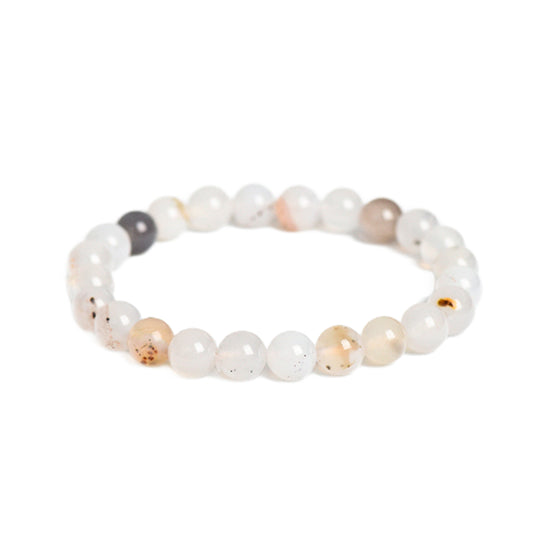 White Agate Bracelet - Metal Element Series