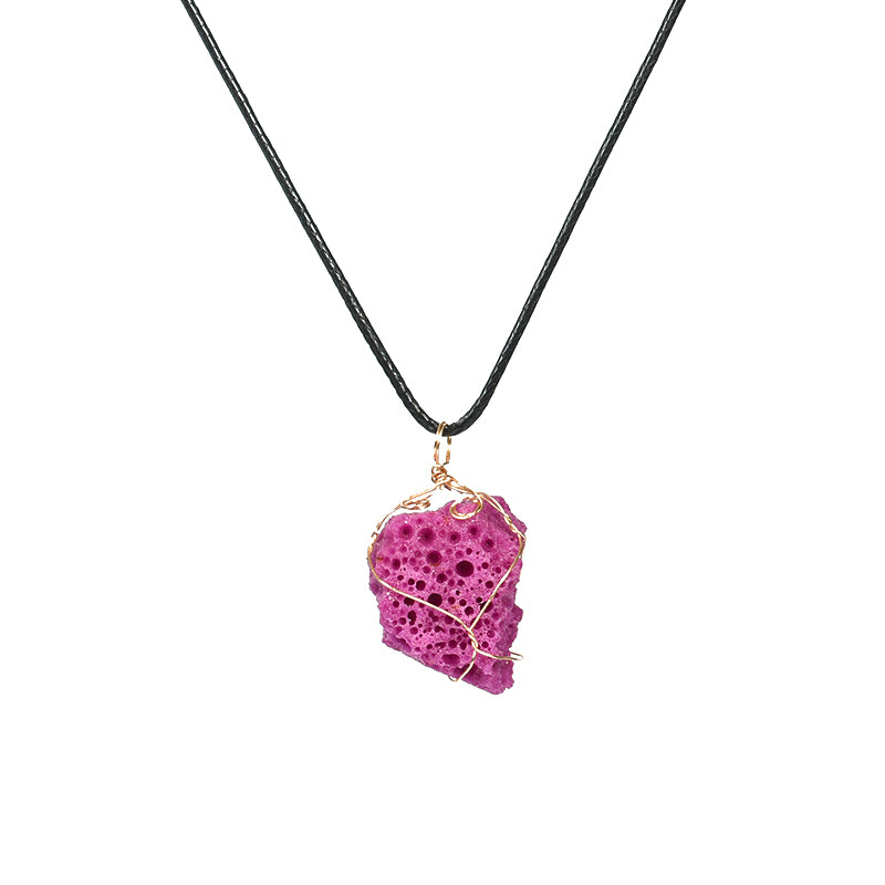 Taoist Cobaltoan Calcite Wire-Wrapped Pendant