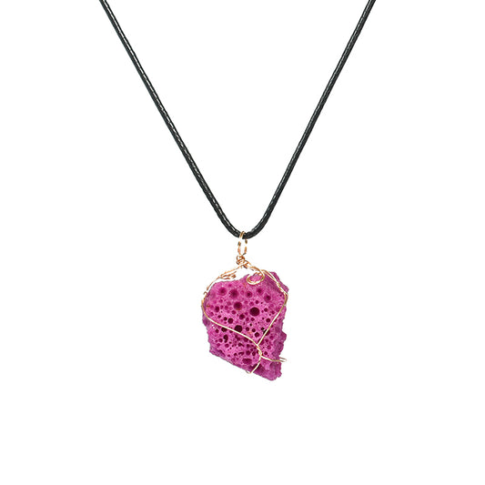 Taoist Cobaltoan Calcite Wire-Wrapped Pendant