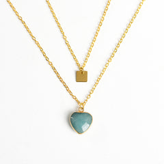 Crystal Natural Stone Heart Pendant/Necklace