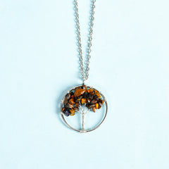 Crystal Natural Stone Tree of Life Pendant/Necklace