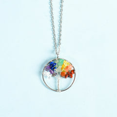 Crystal Natural Stone Tree of Life Pendant/Necklace