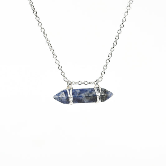 Hexagonal Double Terminated Crystal Points Chain Pendant/Necklace