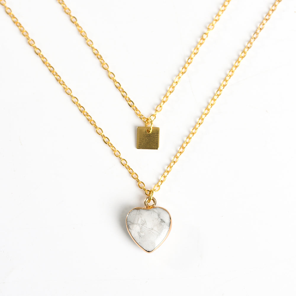 Crystal Natural Stone Heart Pendant/Necklace