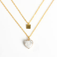 Crystal Natural Stone Heart Pendant/Necklace