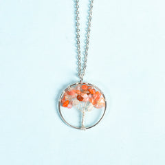Crystal Natural Stone Tree of Life Pendant/Necklace
