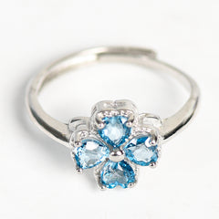 Four-leaf Clover Crystal Natural Stone Ring